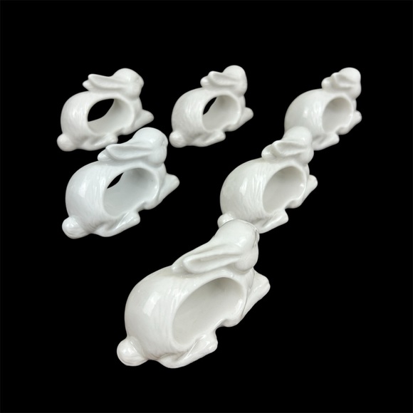 Vintage Shafford Porcelain Bunny Napkin Ring - Picture 4 of 6